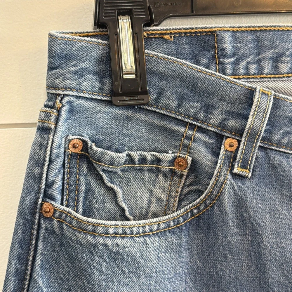 Vintage Levis Jeans 501 Mens 34X32 Blue Denim 2004 Button Fly Straight 32.5X28 - Picture 2 of 16